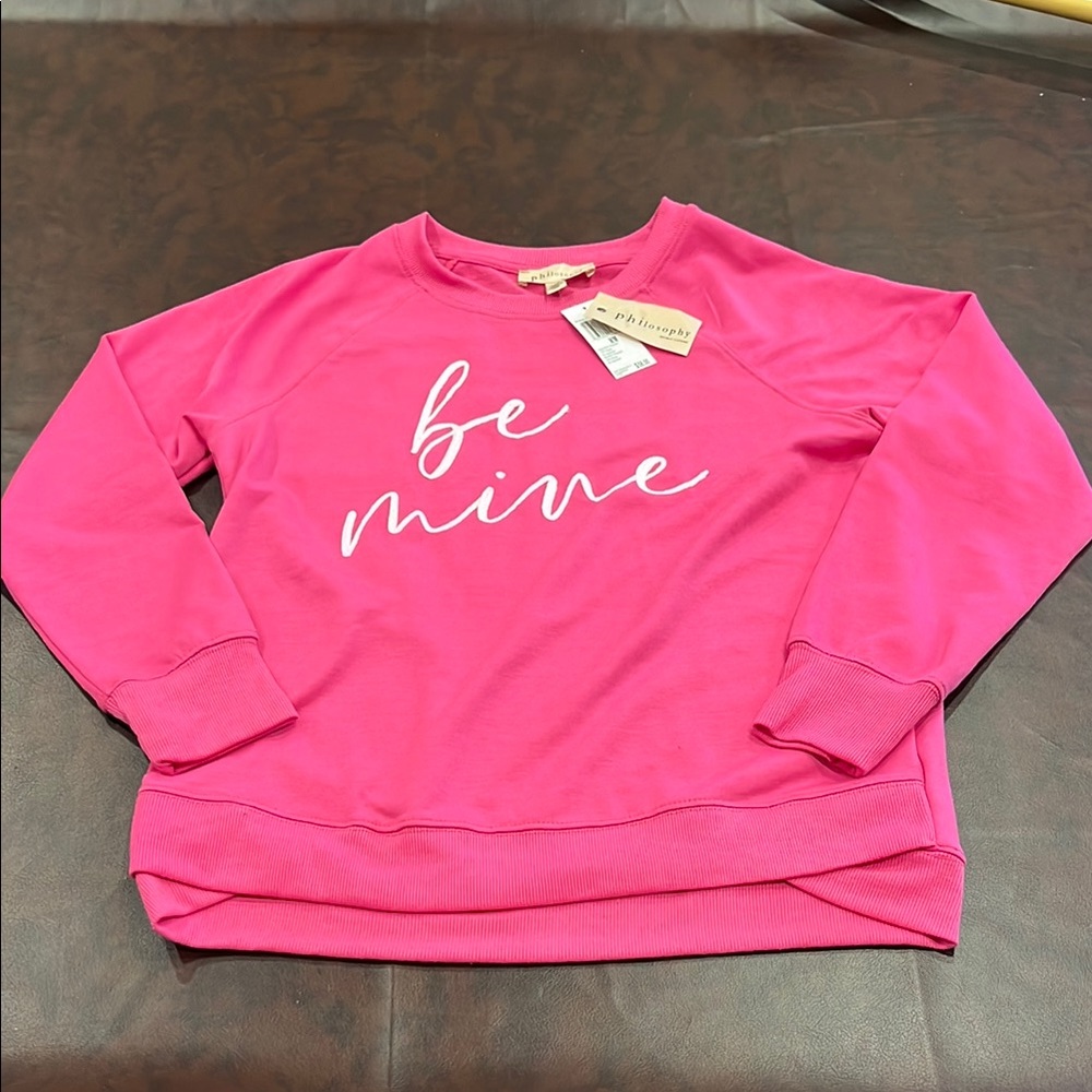 Philosophy Fuchsia Sweatshirt with White embroidery